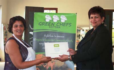 Knysna winning dish certificate